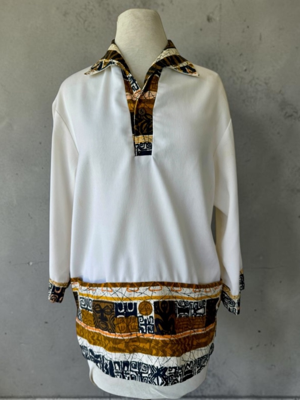 Vtg 60s Iolani Tiki MOd Hawaiian Surfer Shirt Sz M  Barkcloth Lounge Unisex